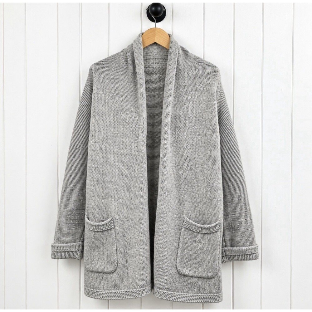 J.Crew Women's Oatmeal Gray Knit Cardigan Duster Oversized Coastal Small